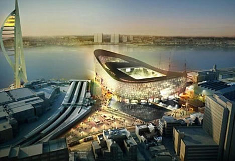 Artists impression of proposed plans for a new 36,000 seater portsmouth stadium new-portsmouth-stadium