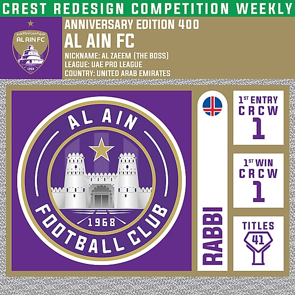 CRCW 400 - ANNIVERSARY EDITION - AL AIN FC - RABBI
