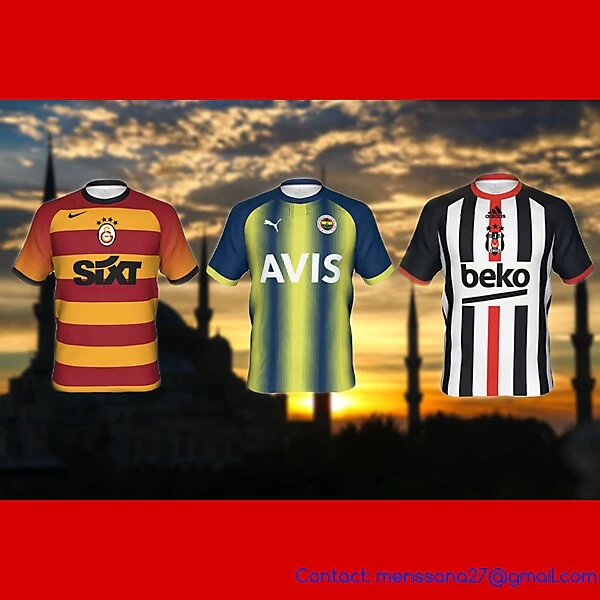 Big Three Istanbul derby (Galatasaray SK, Fenerbahçe SK, Beşiktaş JK) hypothetical match jerseys