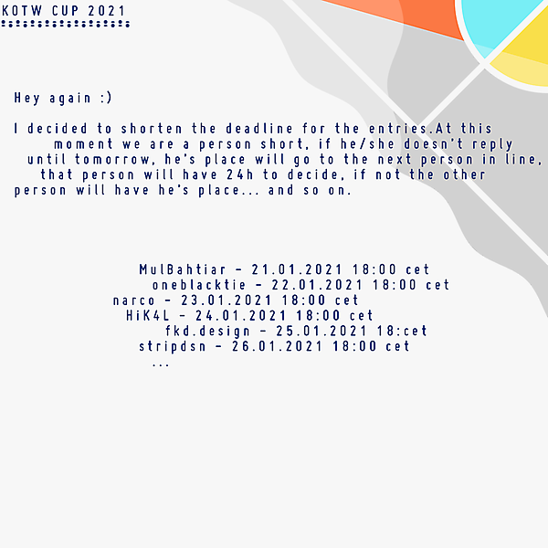 KOTW CUP 2021 - update