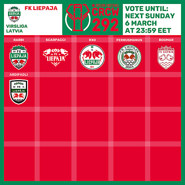 CRCW 292 - VOTING PHASE -  FK LIEPAJA