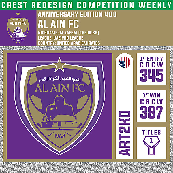 CRCW 400 - ANNIVERSARY EDITION - AL AIN FC - ART2KNOCKOUT