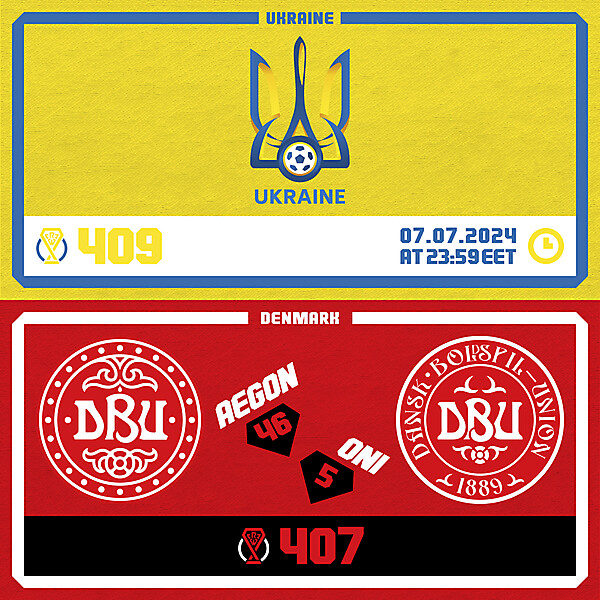 CRCW 409 - ENTRY PHASE - UKRAINE / CRCW 407 - RESULTS PHASE - DENMARK