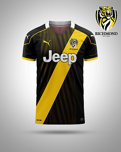 Richmond AFL as a Soccer kit