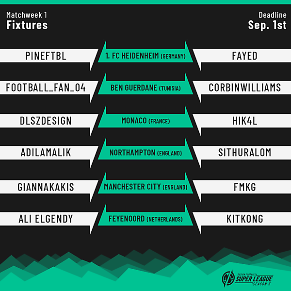 DFSL3 | Round 1 Fixtures [pt. 1]