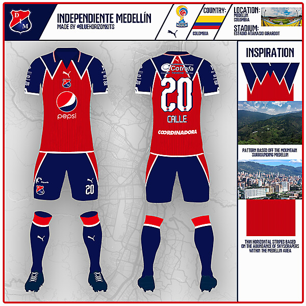 Independiente Medellín Home Kit | DFSL2 Round 5 | made by @bluehorizonkits