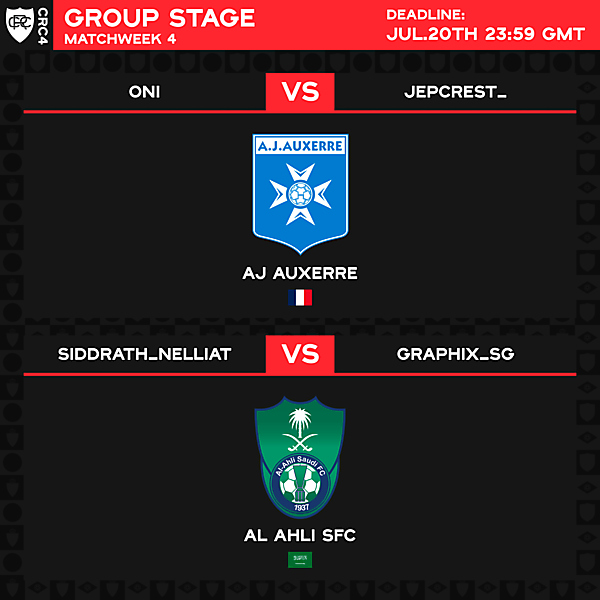 Group A - Matchweek 4