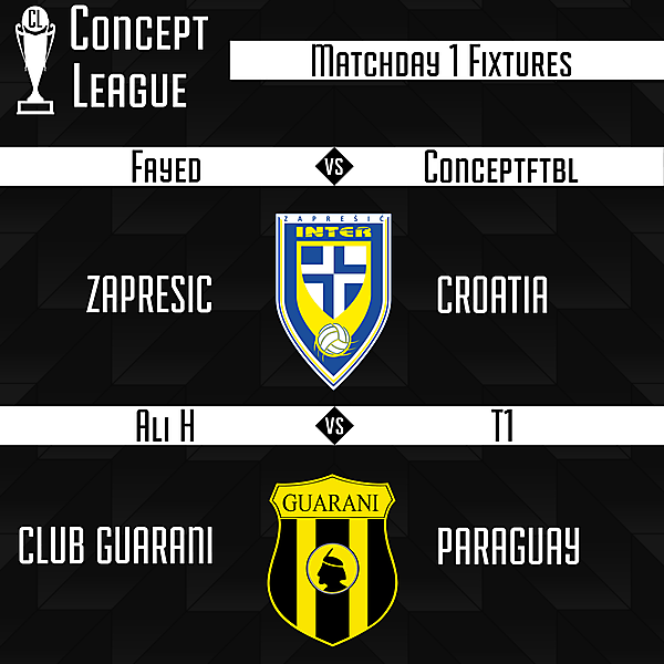 Premier League/Second League Matchday 1 Fixtures
