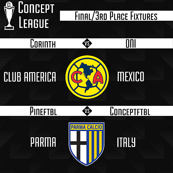 Premier League Final/3rd Place Play Off Fixtures