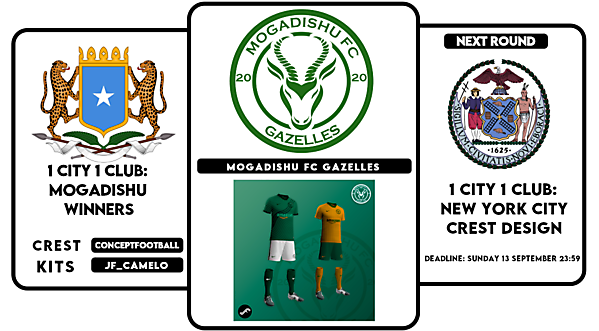 1 CITY 1 CLUB - WINNERS & NEXT ROUND - NEW YORK CITY - CREST DESIGN