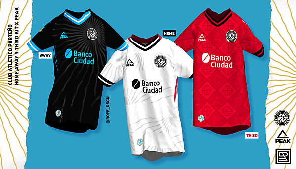 Club Atlético Porteño | Home, Away & Third Kits x Peak By @rofe_dsgn