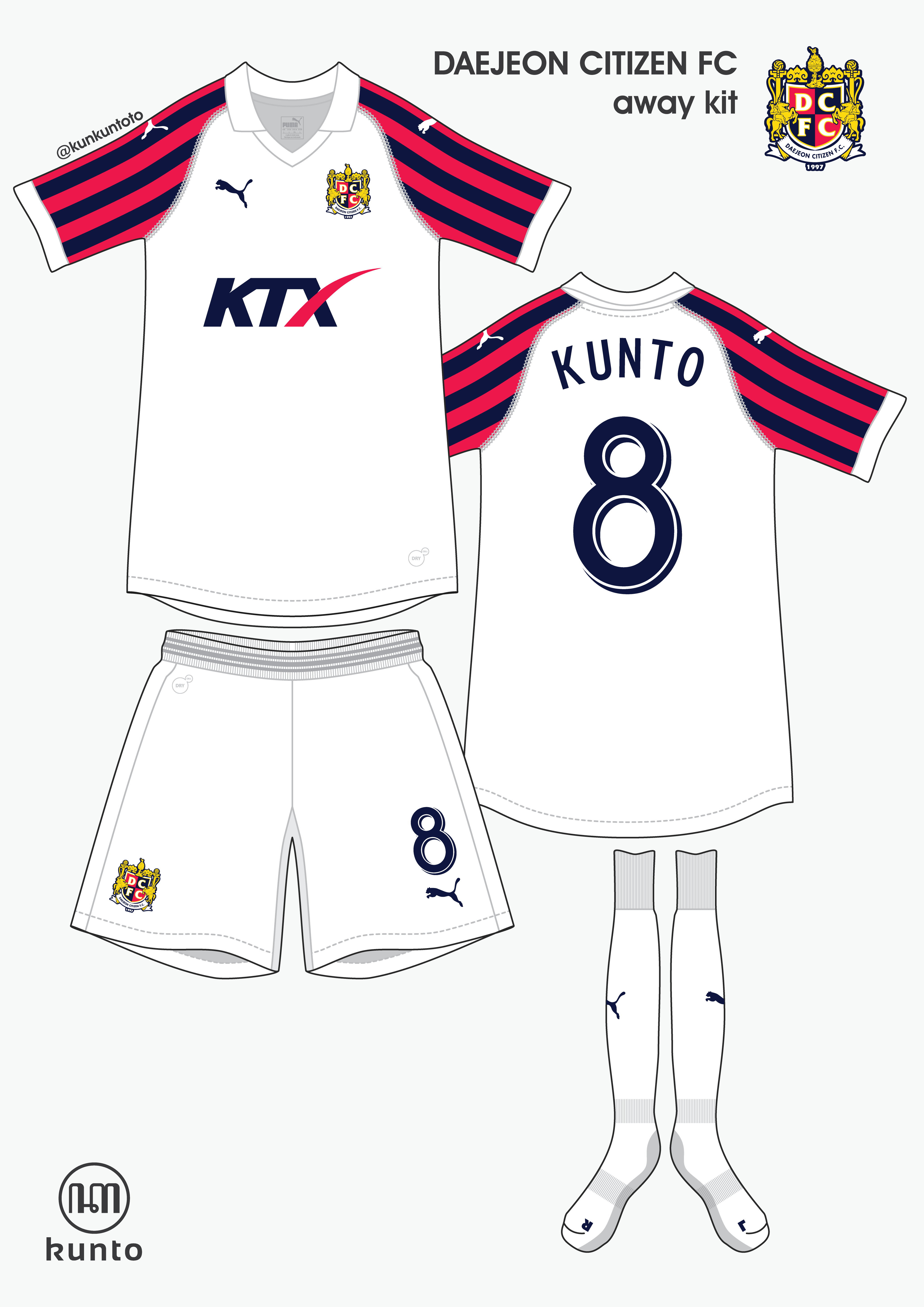 Daejeon Citizen FC away kit by @kunkuntoto