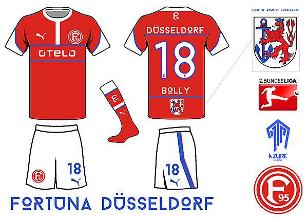 Fortuna Düsseldorf Home Kit- Azure League Matchday 6