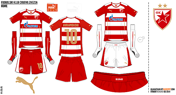 Red Star Belgrade Home - Rotate the Stripes in 2015-16 Competition