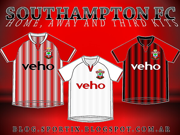 Southampton FC Home, Away and Third Kits
