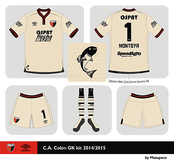 Club A. Colón GK kit 2014 2015
