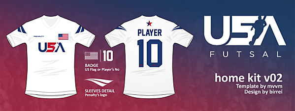 USA Futsal home kit v02