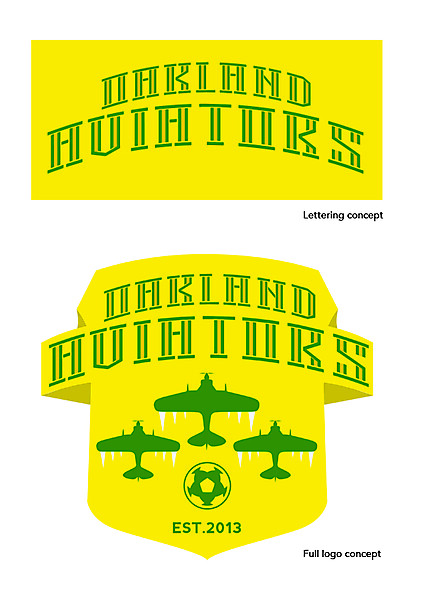 Oakland Aviators logo and lettering concept