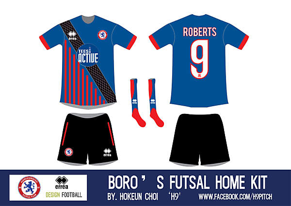 H9 X Middlesbrough futsal club kit design.