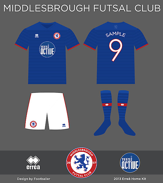 Middlesbrough Futsal Club Erreà Home Kit