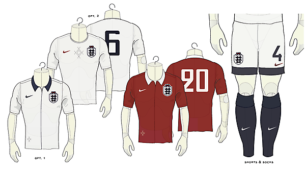 England home opt.1&2 + Away