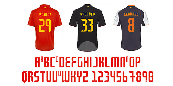 liverpool typeface 2012-2013