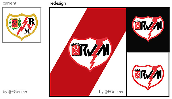 Rayo Vallecano de Madrid Crest Redisign