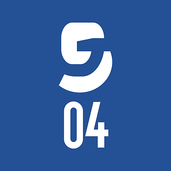 FC Schalke 04 Gelsenkirchen logo were partial " G " featuring minor's hammer.