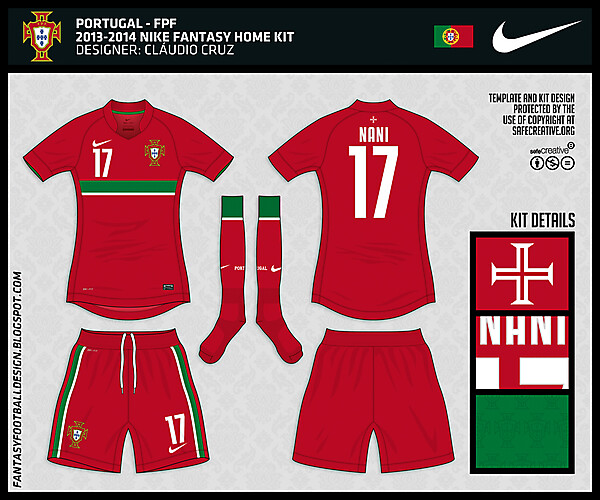 Portugal - 2013/2014 Nike Home Fantasy Kit - by Cláudio Cruz