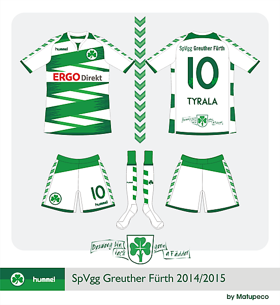 SpVgg Greuther Fürth Home kit by Hummel 2014/2015