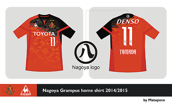 Nagoya Grampus Home shirt 2014 2015