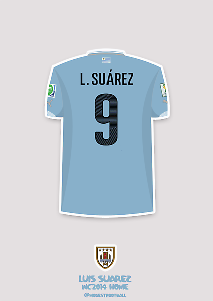 Luis Suárez (Uru) 2014 WC shirt.