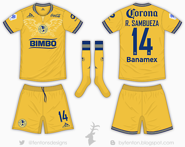 Club America Home Kit - Pirma [Azure League Matchday 1]