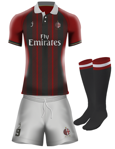AC MIlan home kit by J-sports