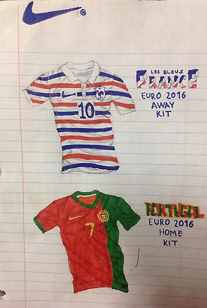 France Away and Portugal Home concept for Euro 2016 (Sketch)