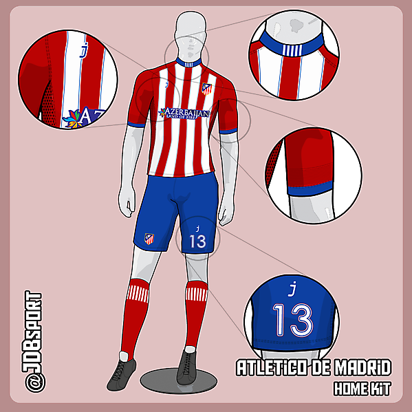 Atletico de Madrid home kit by J-sports