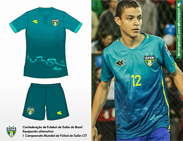 Seleçao Brasileira Futsal. C17 AMF World Cup awy kit