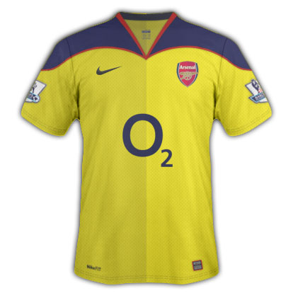 Arsenal (H,A,3) and Celtic (H,A) kits