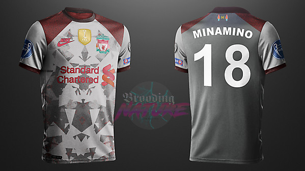 Minamino number 18 LFC nike away concept