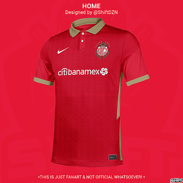 Deportivo Toluca X Nike Home Jersey Concept