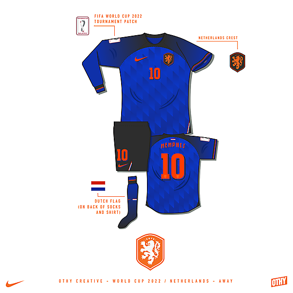 Netherlands - World Cup 22 - Away kit