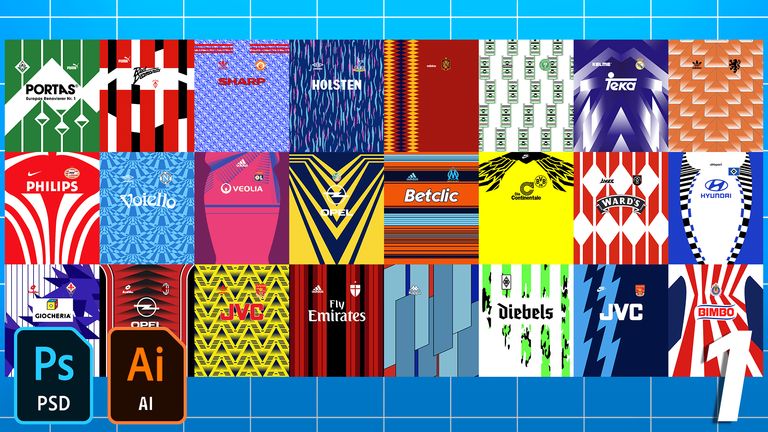 Football/Soccer Classic Jersey Patterns Pack – Part 1