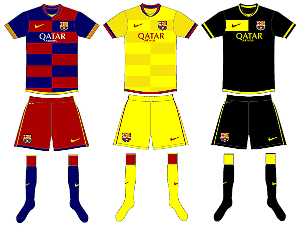 Barcelona Nike kits 2015