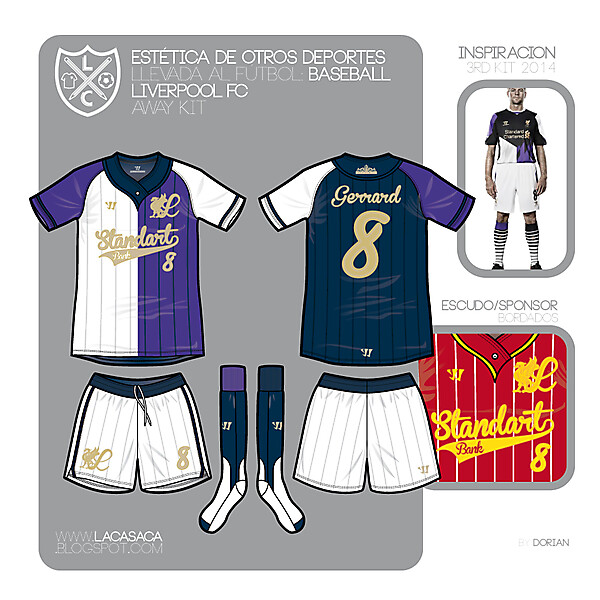 Baseball styled Liverpool FC Third KIT