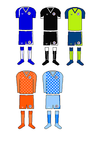 Chelsea Home, Away, 3rd and Goalkeeping kits. Own Brand