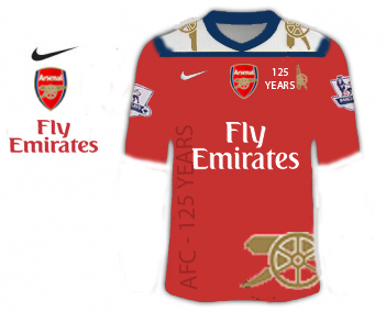 Arsenal 2010/11 Fictional 125th aniversary design