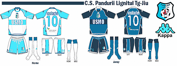 Kappa 2008-09 Pandurii Tg-Jiu Kit ( Romanian League 1 )