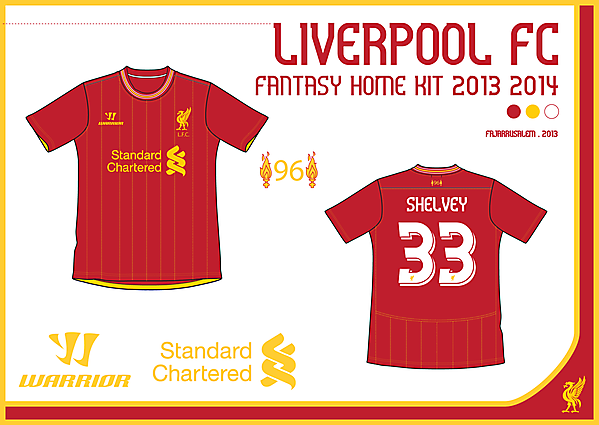 LIVERPOOL FC FANTASY HOME KIT 2013/14