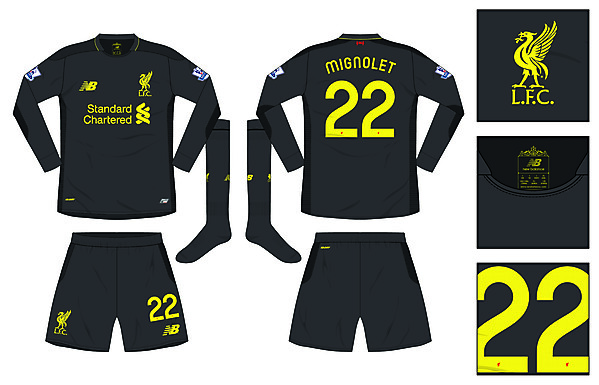 Liverpool Away 'keeper kit 2016/17