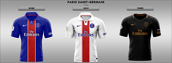 Paris Saint-Germain -- Home/Away/Third